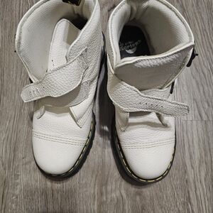 Dr. Martens Kids White Leather Boots